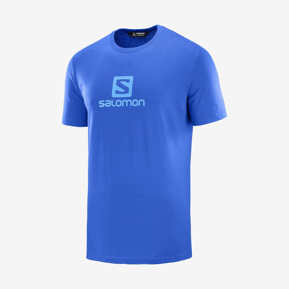 Salomon Israel SALOMON COTTON M - Mens T shirts - Blue (ZDCX-68253)